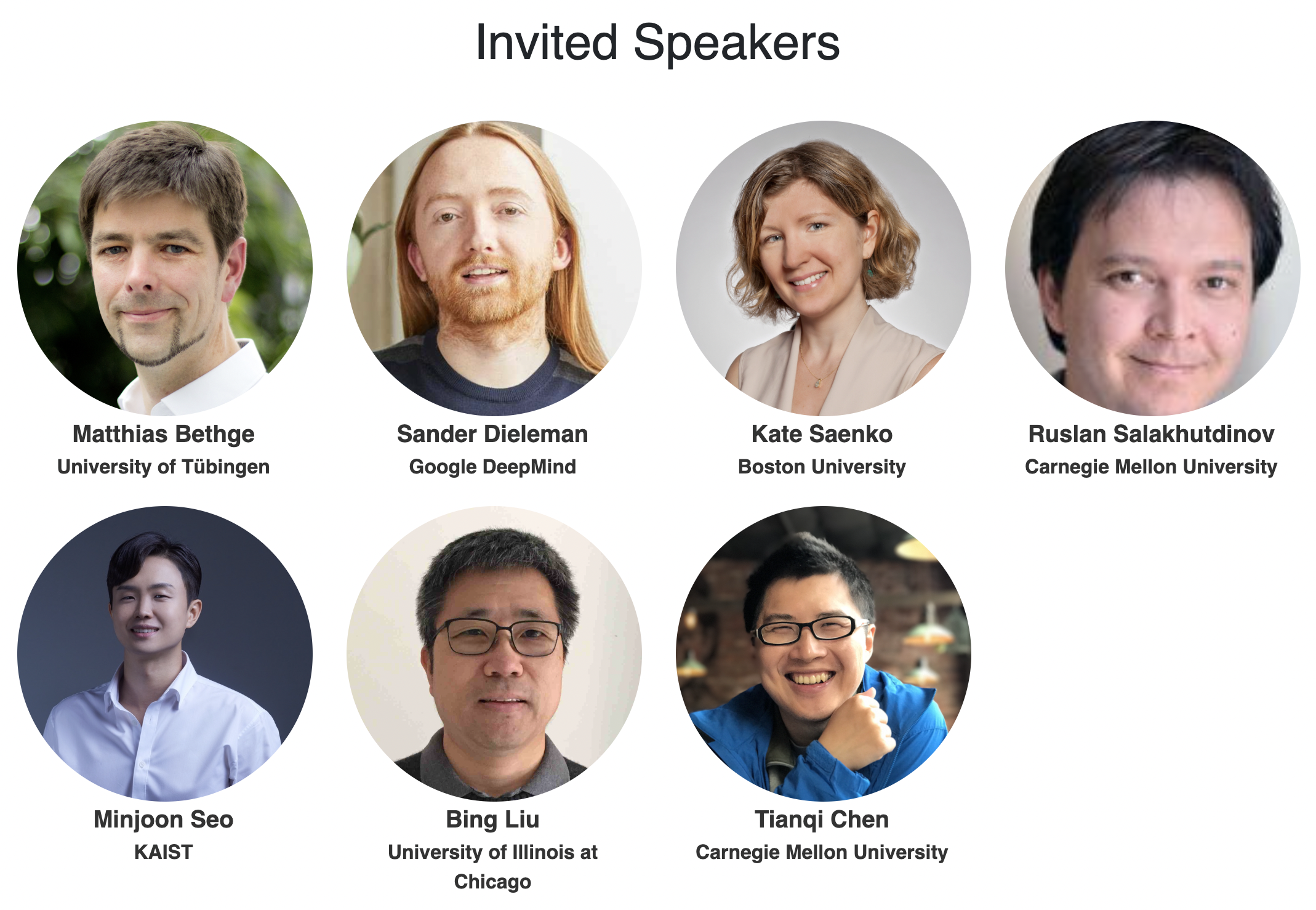 NeurIPS 2024 Adaptive Foundation Models Workshop speakers.